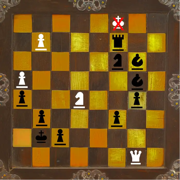 The Black Rook checkmates the White King.